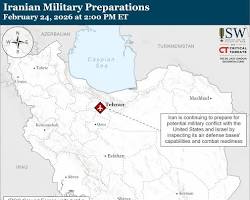 US military versus Iran conflict 2026 map and tension graphics, AI generated